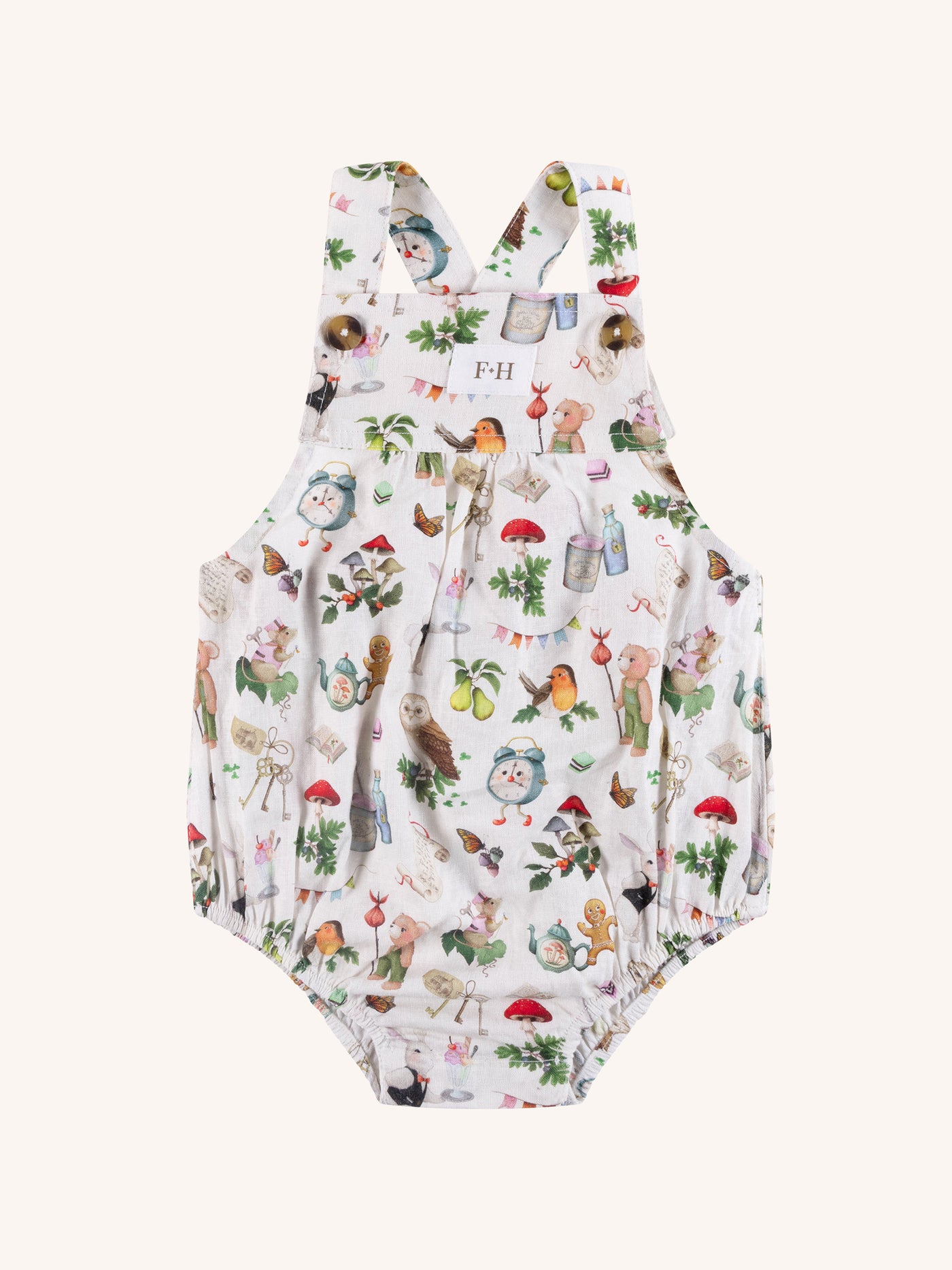 'Mini Magic' Playful Romper - Latte
