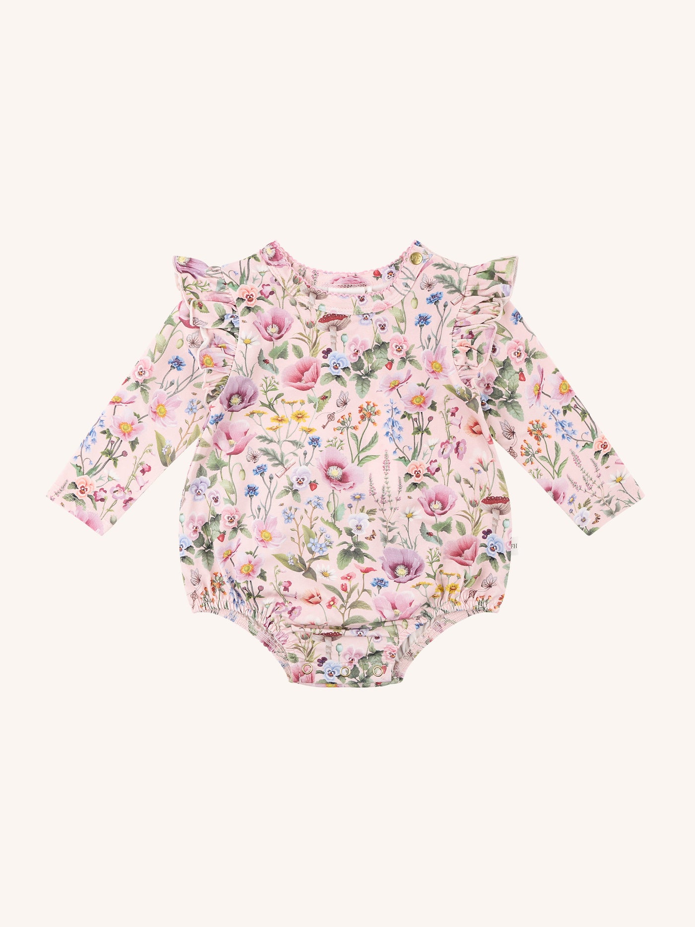 'Garden of Dreams' Delightful Frill Bodysuit - Peach