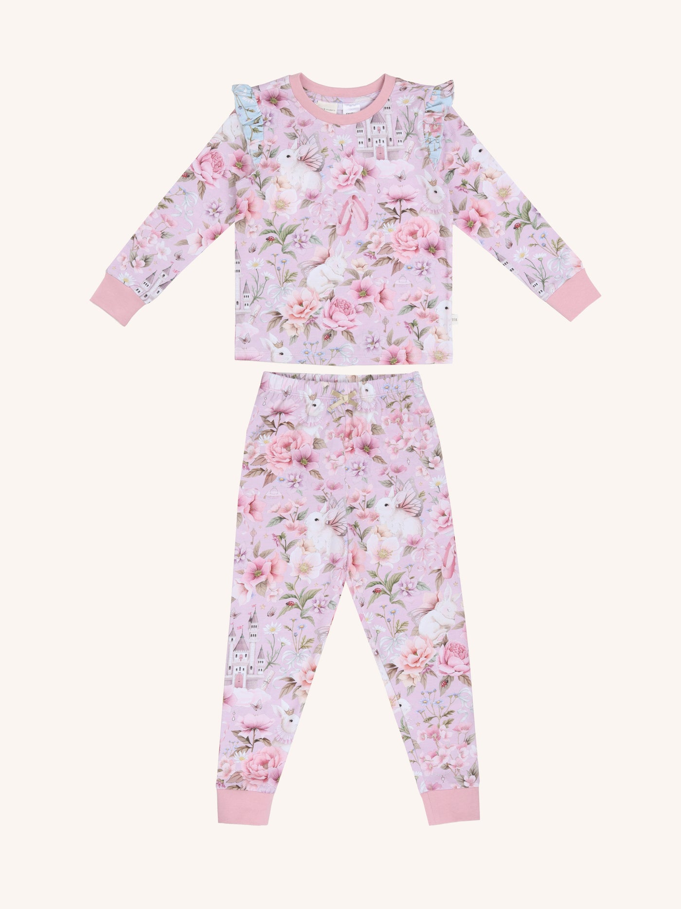 'Castle Gardens' Dainty Frill Sleep Set - Sweet Lilac 3-8