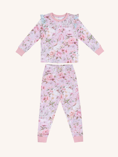 'Castle Gardens' Dainty Frill Sleep Set - Sweet Lilac 3-8