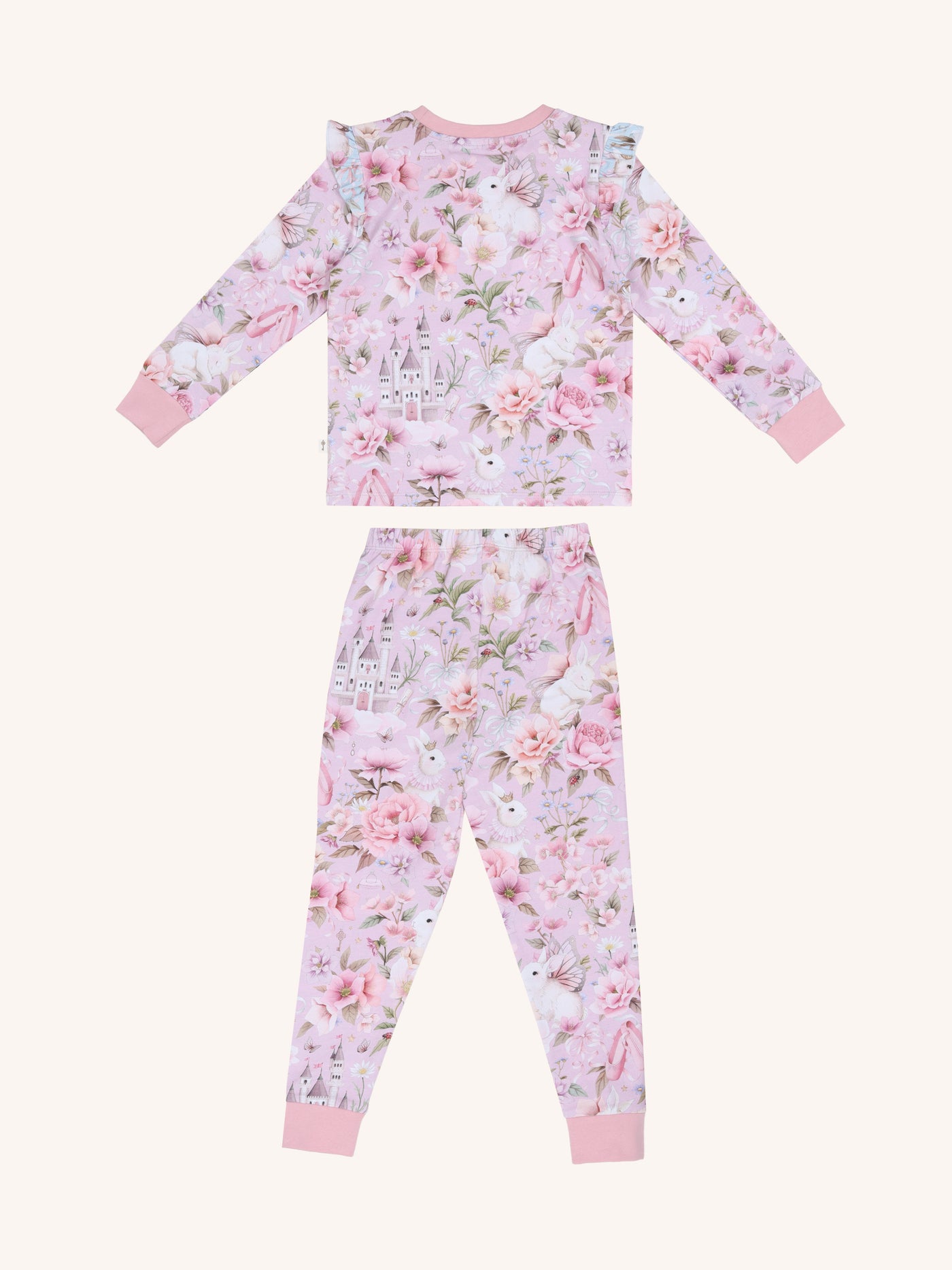 'Castle Gardens' Dainty Frill Sleep Set - Sweet Lilac 3-8