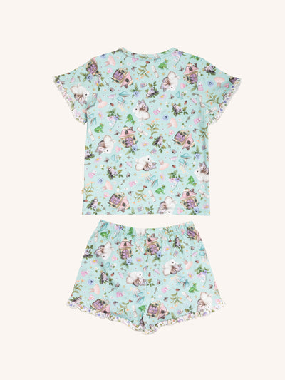 'Fairyland' Sweet Frill Sleepset - Soft Aqua 3-8