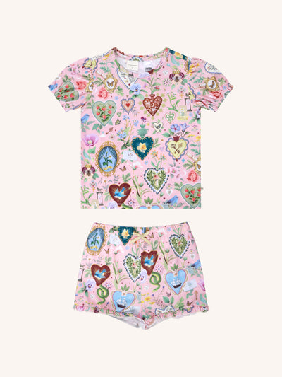 'All my Hearts' Plume Sleep Set - Parfait Pink