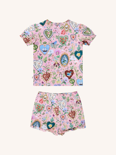 'All my Hearts' Plume Sleep Set - Parfait Pink