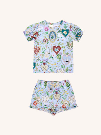 'All my Hearts' Plume Sleep Set - Powder Blue