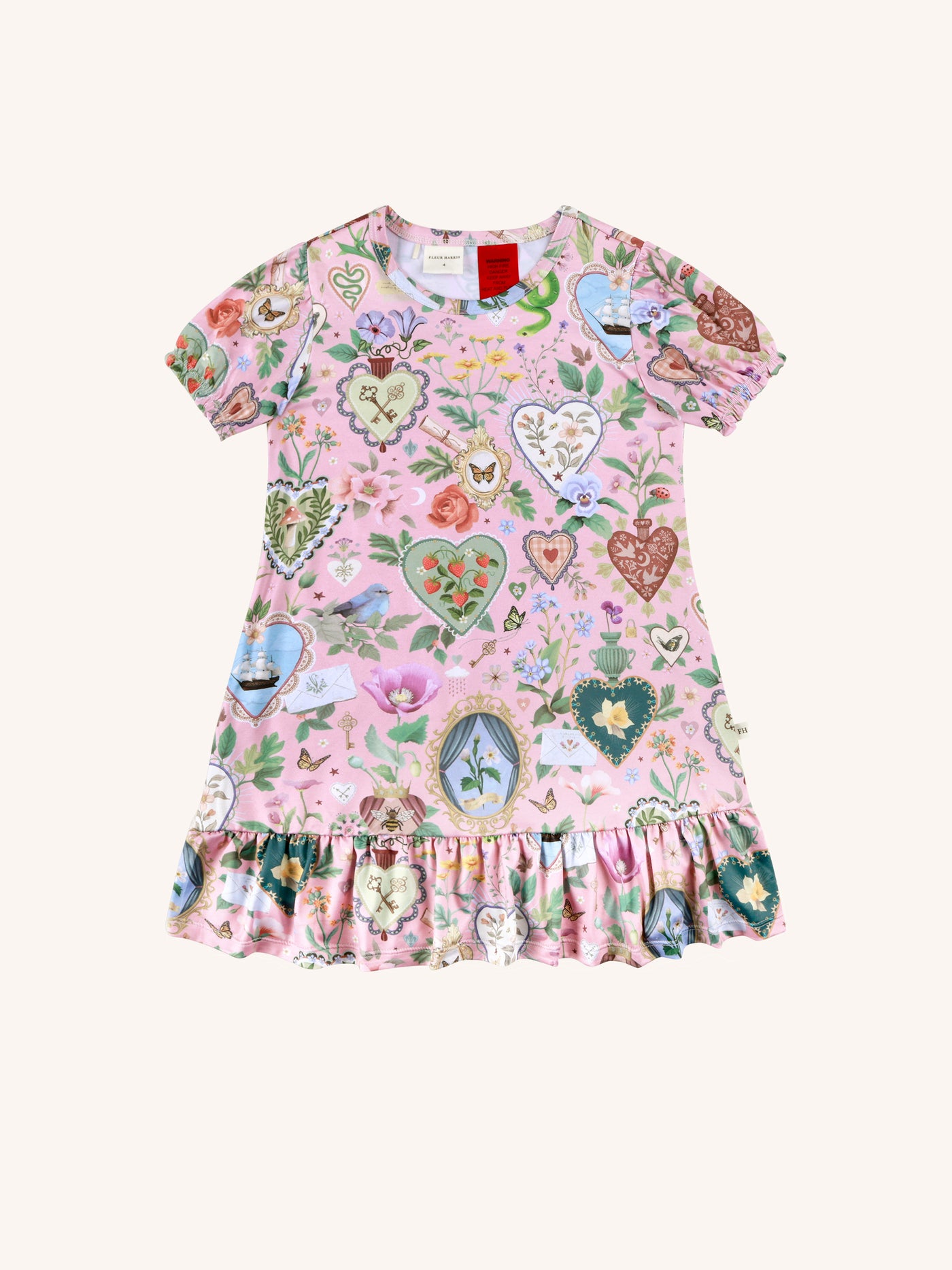 'All my Hearts' Plume Nightie - Parfait Pink