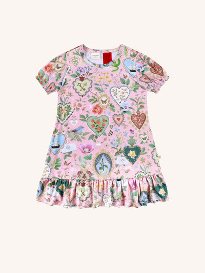 'All my Hearts' Plume Nightie - Parfait Pink