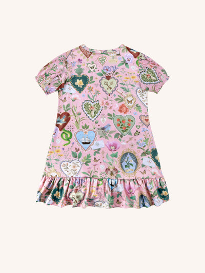 'All my Hearts' Plume Nightie - Parfait Pink