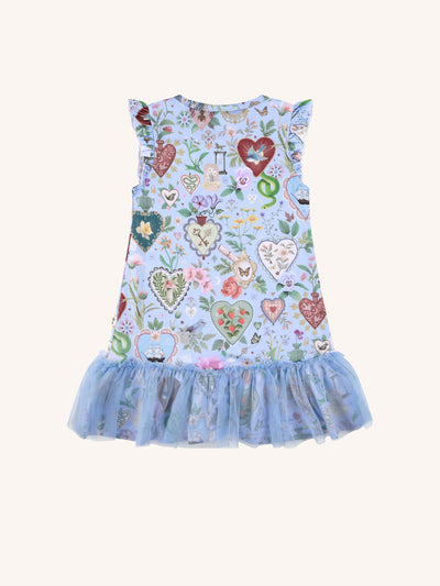 'All my Hearts' Amore Tulle Nightie - Powder Blue