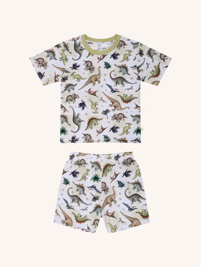 'Prehistorica' Tavi Sleep Set - Avocado Check