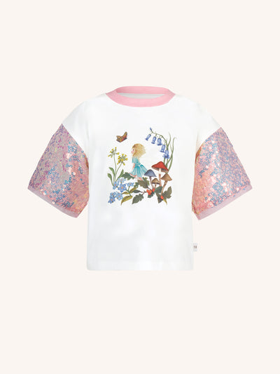 'Silky's Garden' Shimmer Sweet Tee - Sugar Pink