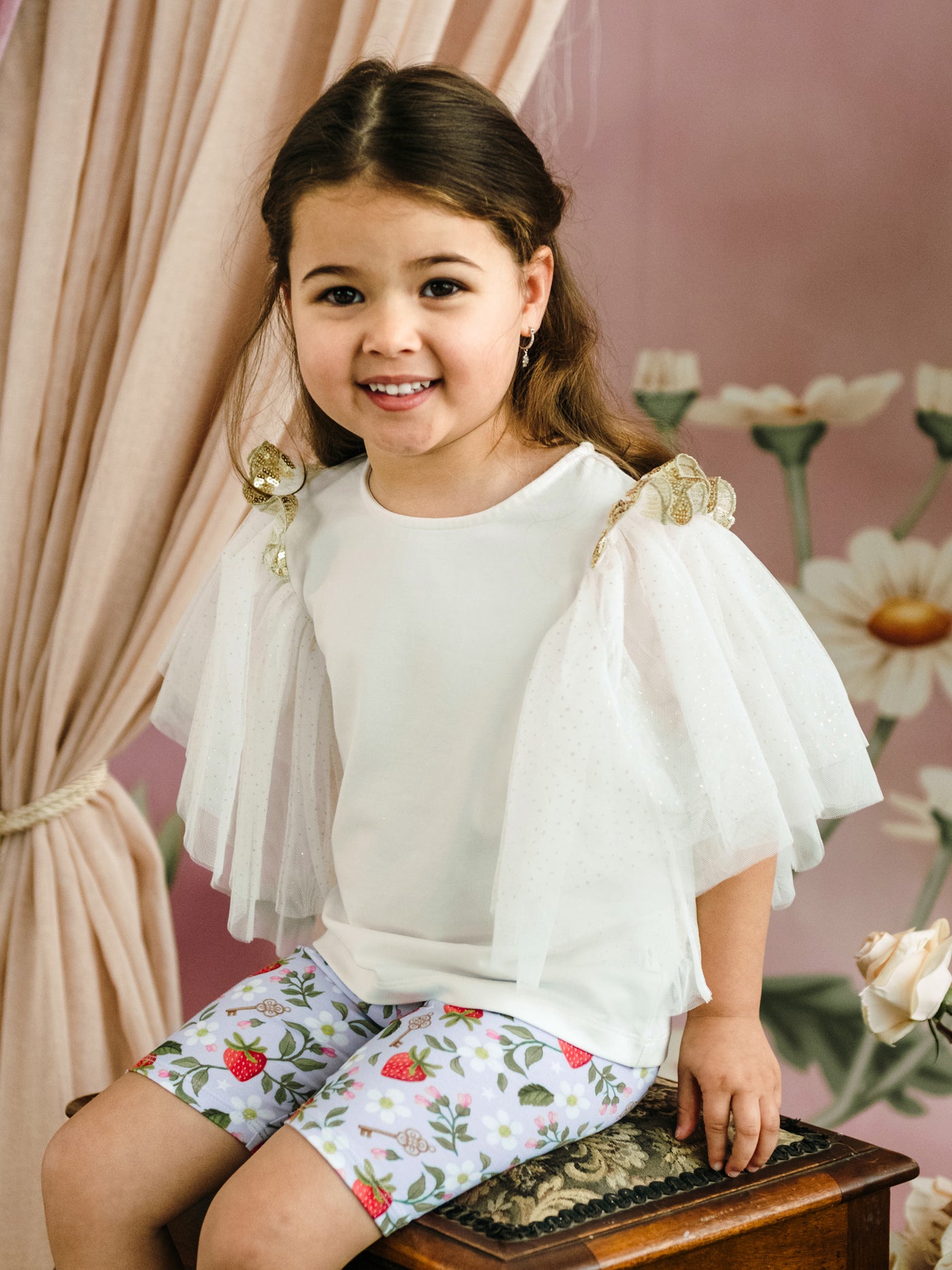 'All my Hearts' Butterfly Top - Snow