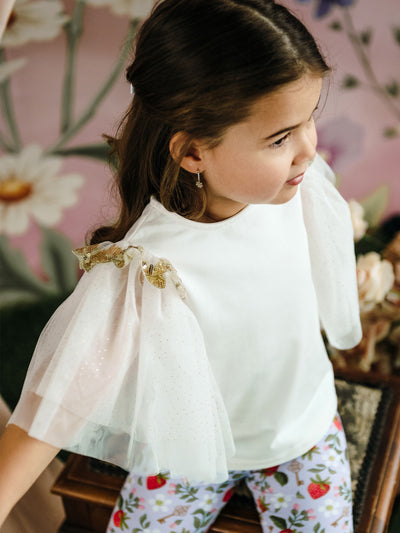 'All my Hearts' Butterfly Top - Snow