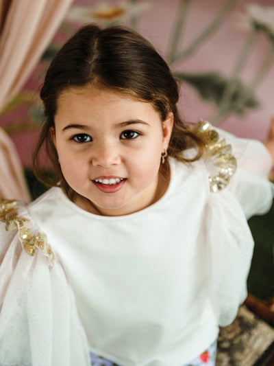 'All my Hearts' Butterfly Top - Snow