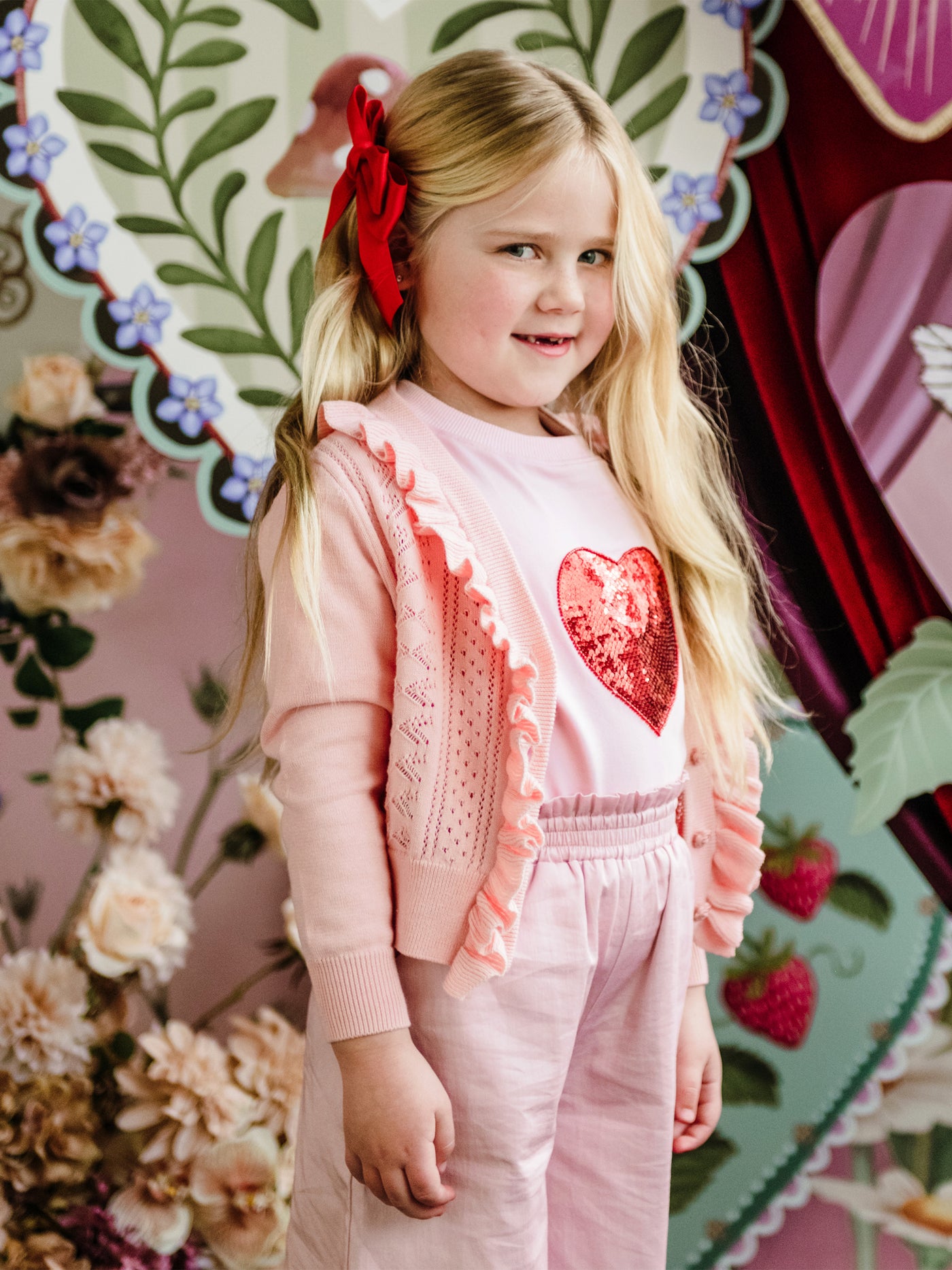 'All my Hearts' Heartbeat Top - Strawberry Cream