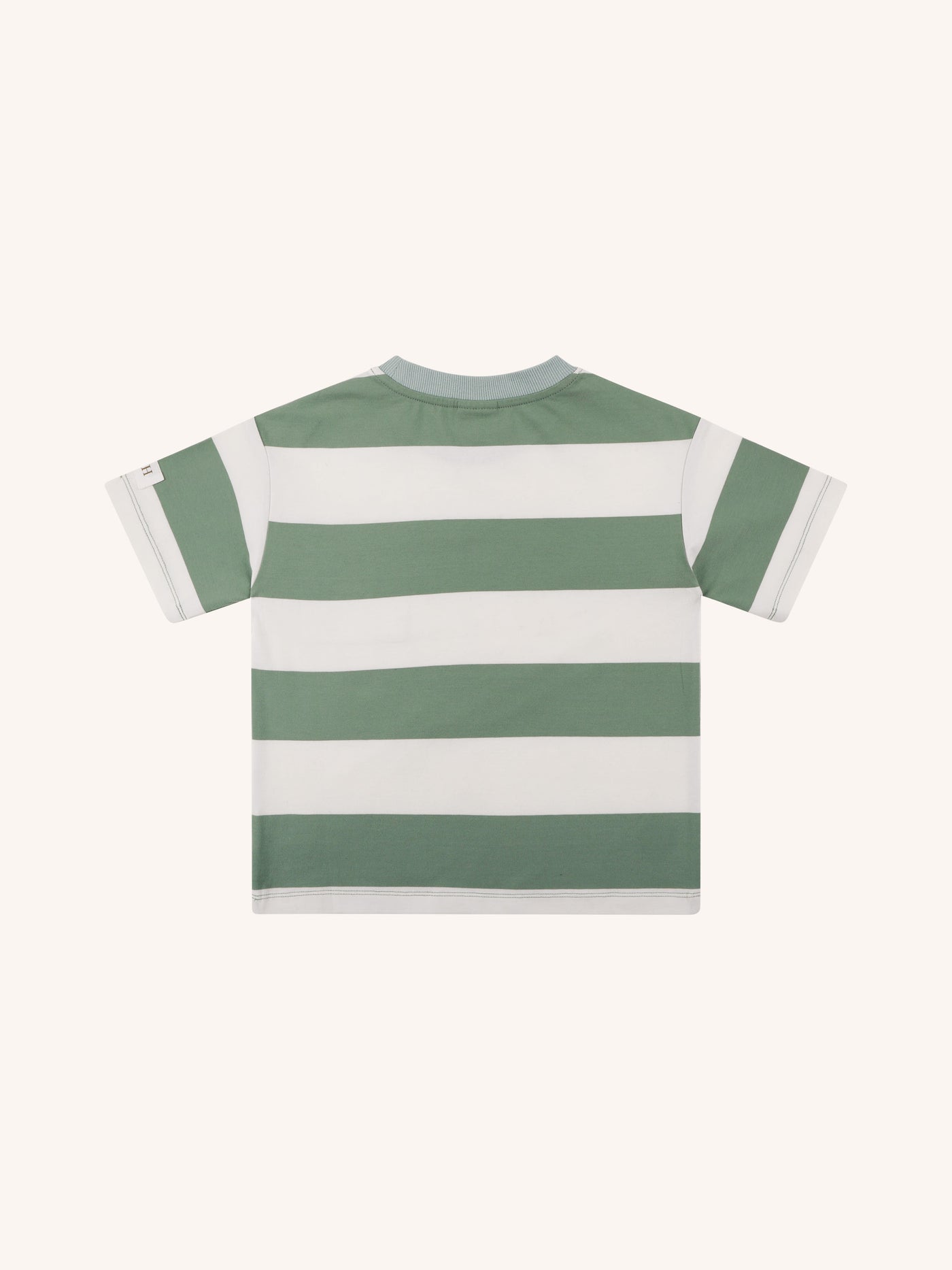 'Prehistorica' Hawser Stripe Tee - Olive Leaf
