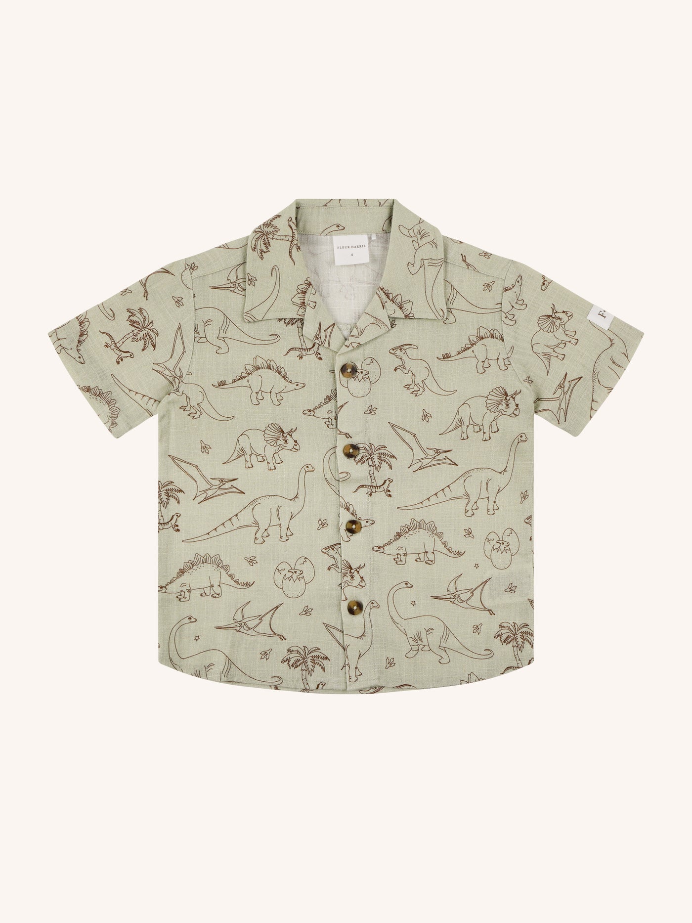 'Prehistorica' Verdan Shirt - Olive Leaf