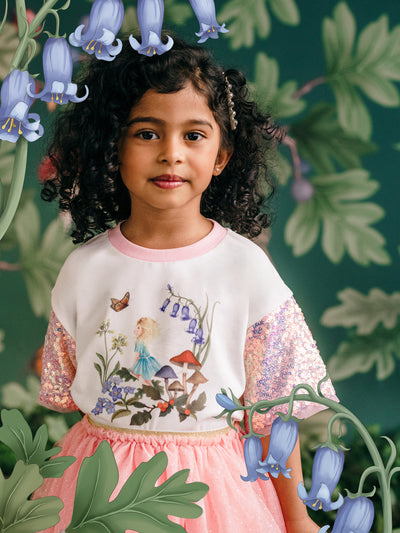 'Silky's Garden' Shimmer Sweet Tee - Sugar Pink