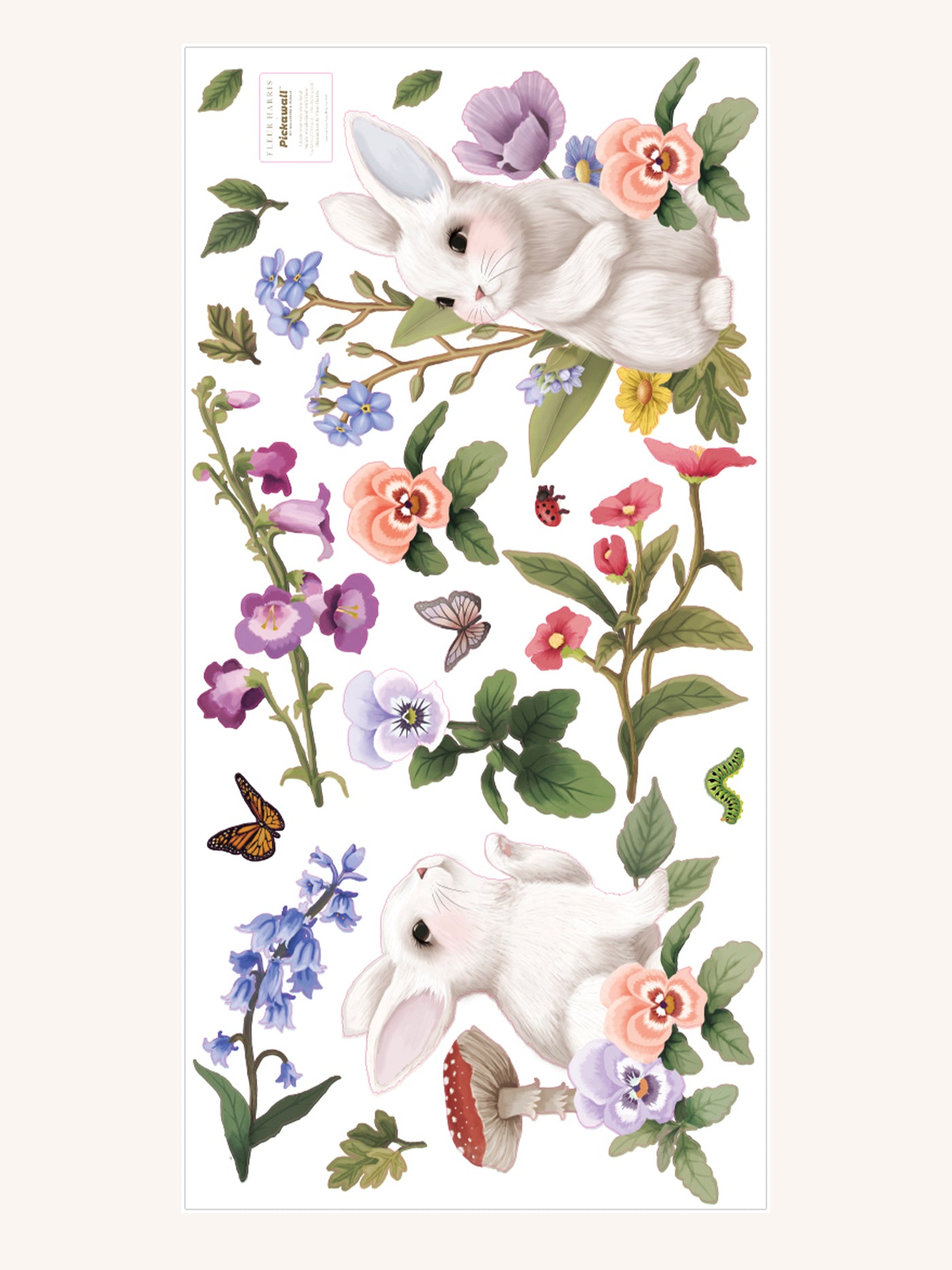 'Garden of Dreams - Bunny' Decals by Fleur Harris X Pickawall