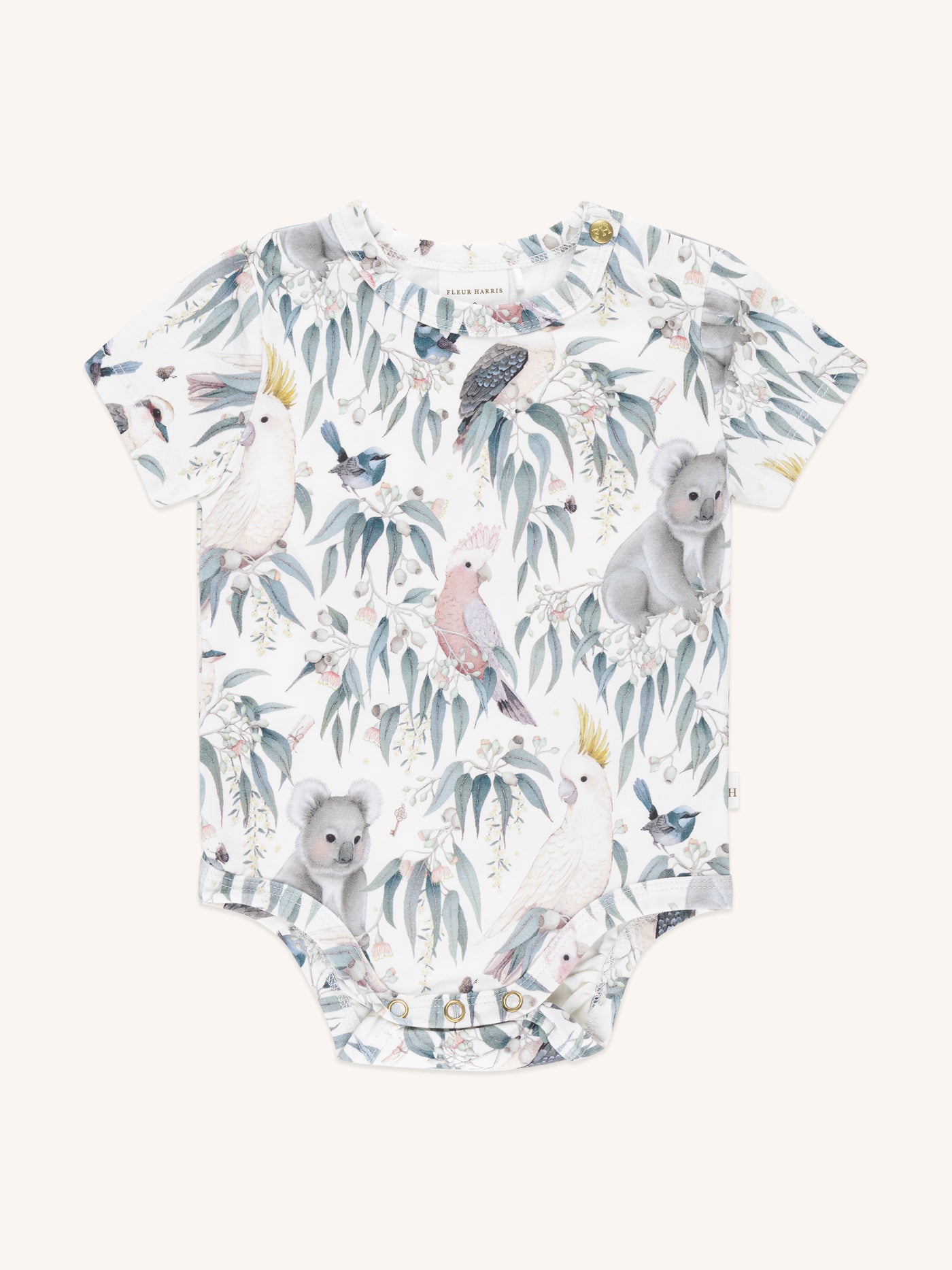 'Bush Babies' Australia Bush Bodysuit - Bush Babies Gardenia