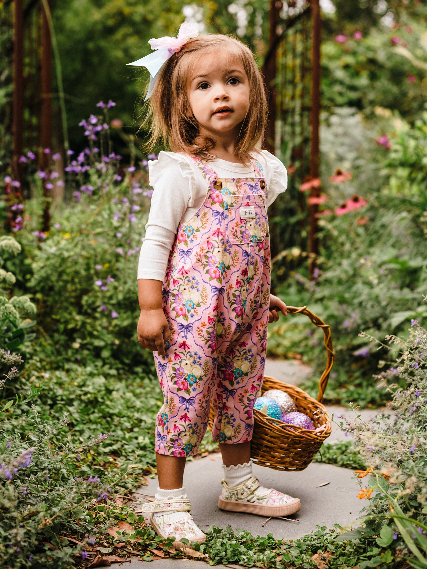 ロンパース・カバーオール House on the Hill Overalls Flower 80 house on the hill baby Overalls (Flower) ロンパース・カバーオール