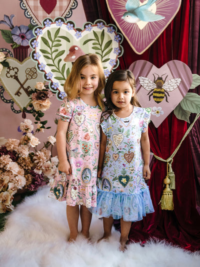 'All my Hearts' Amore Tulle Nightie - Powder Blue