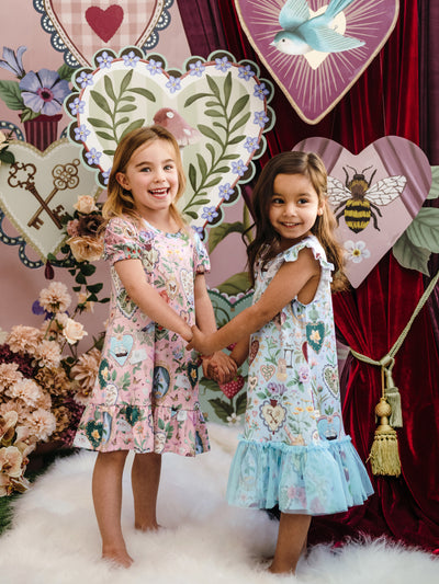 'All my Hearts' Plume Nightie - Parfait Pink