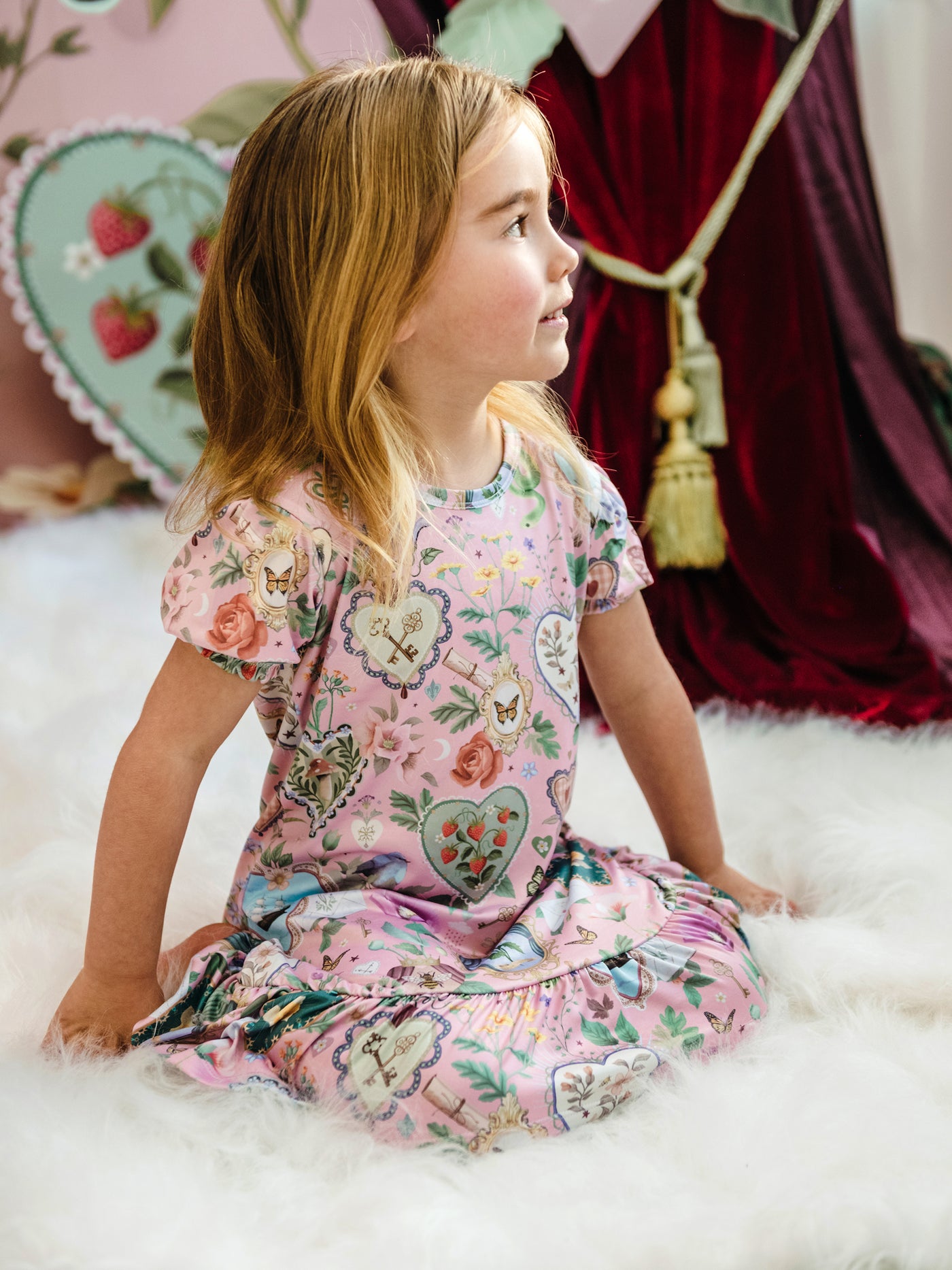 'All my Hearts' Plume Nightie - Parfait Pink