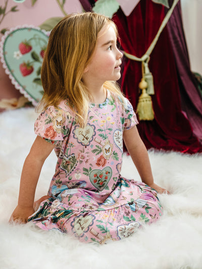'All my Hearts' Plume Nightie - Parfait Pink