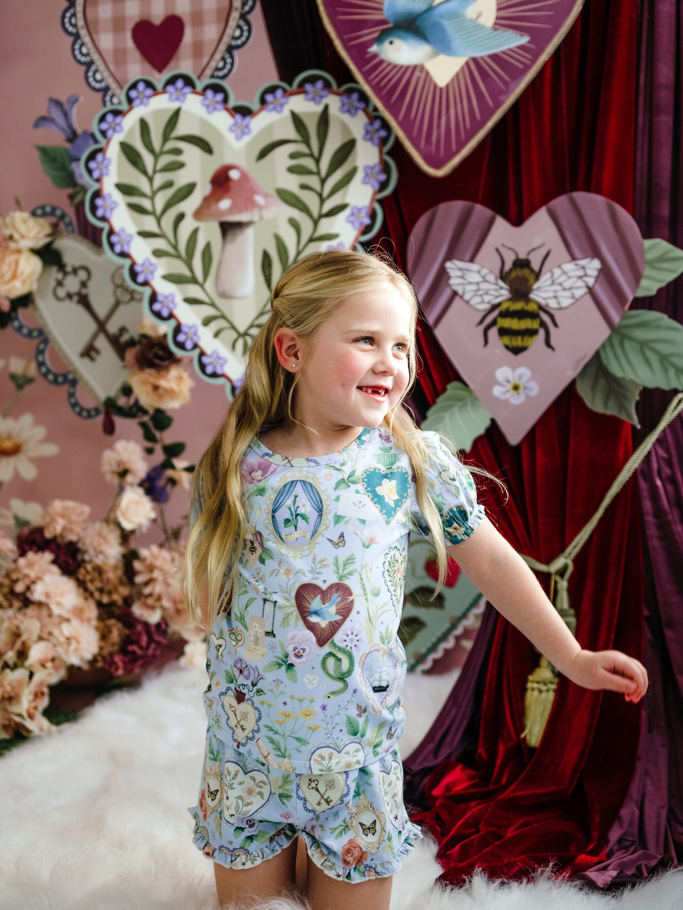 'All my Hearts' Plume Sleep Set - Powder Blue