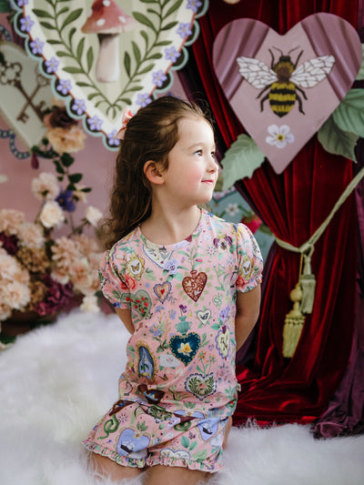 'All my Hearts' Plume Sleep Set - Parfait Pink