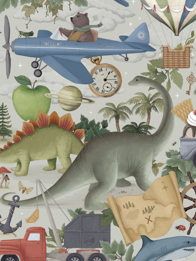 'Adventureland' Wallpaper-Misty Green