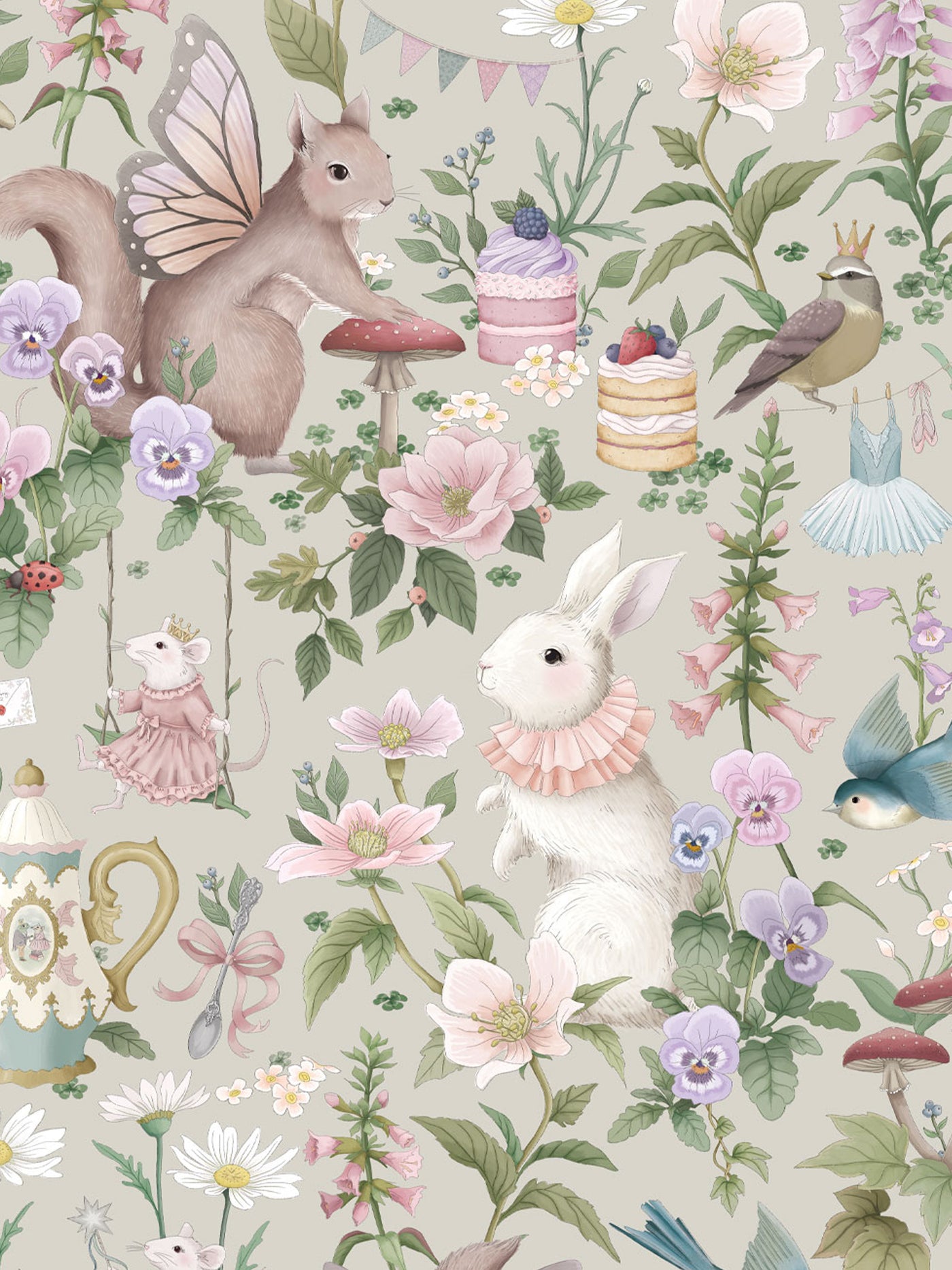 'Garden Party' Wallpaper-Gentle Sage