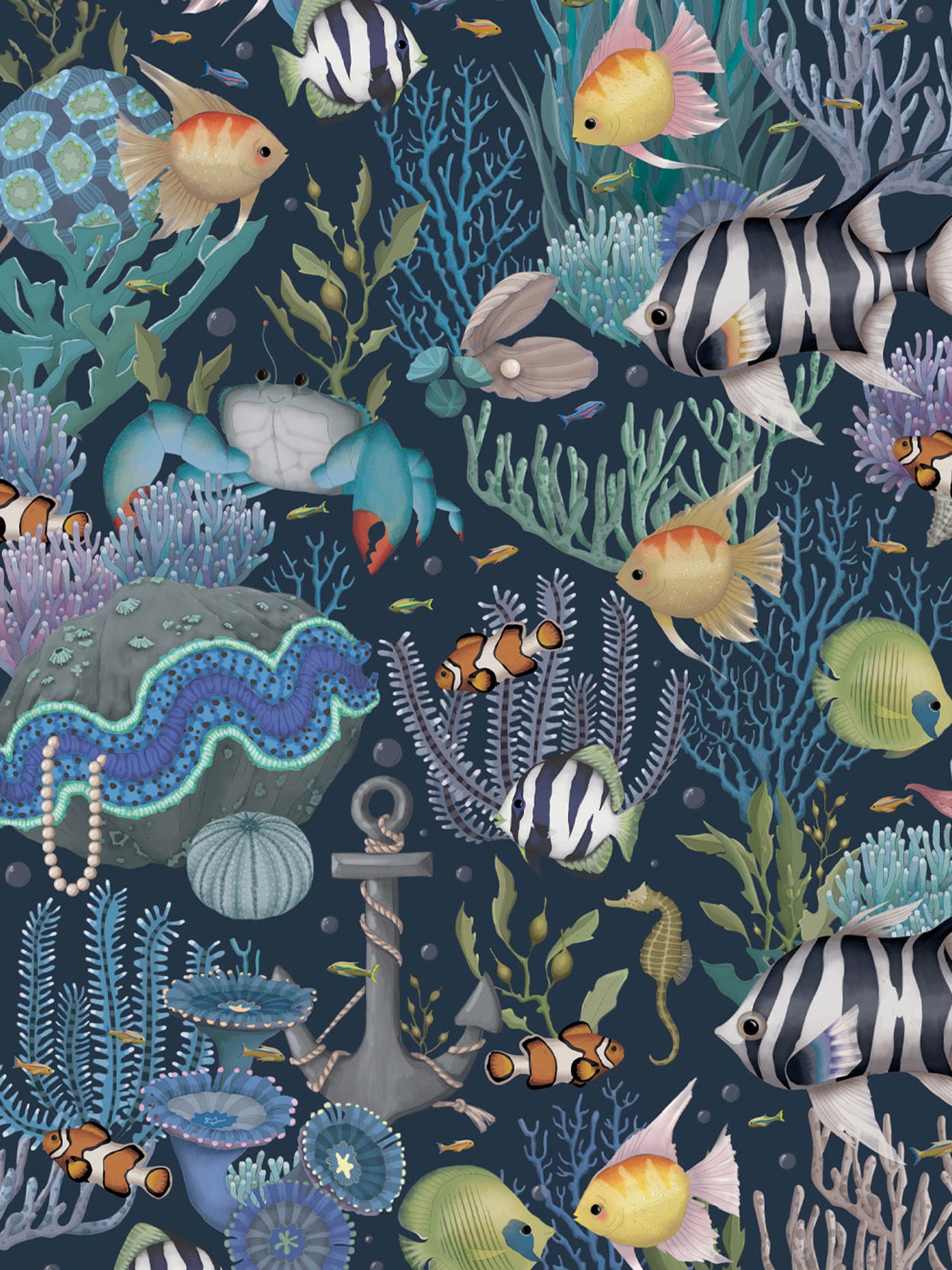 'Treasure Reef' Wallpaper-Deep Ocean