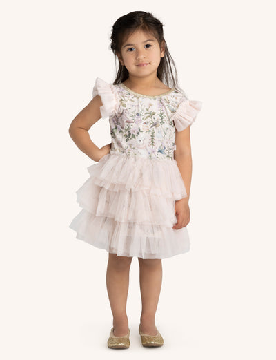 Tiered Tulle Jersey Dress - Garden Party