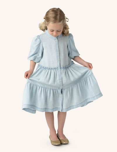 Tiered Dress - Soft Blue